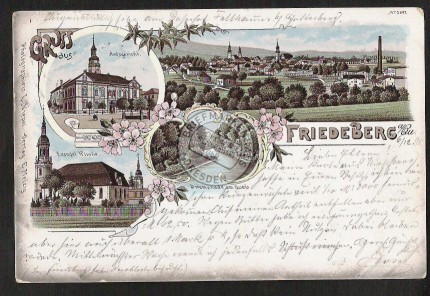 Litho Friedeberg a. Quais Amtsgericht Kirche 