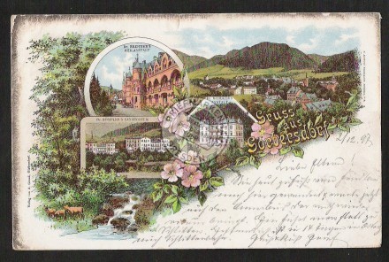 Litho Görbersdorf Heilanstalt Sanatorium Bahnpos 