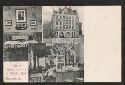 Hannover Restaurant Wilhelm Most vor 1907 