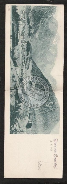 Oberstdorf Doppelkarte 1900 als Drucksache gel 