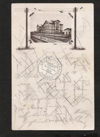 Gruß vom Bahnhof Narsdorf 1898 