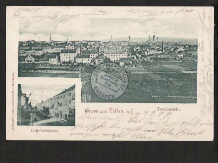 Zittau Bahnhofstraße Totalansicht 1899 