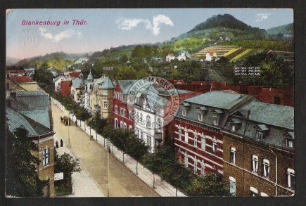 Blankenburg Thür. Straße Bahnpost 1917 